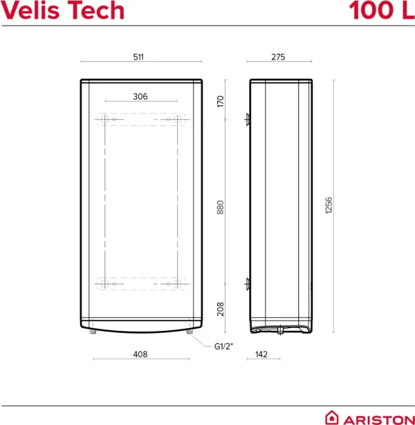 ariston velis tech schita 100 dimensiuni 1